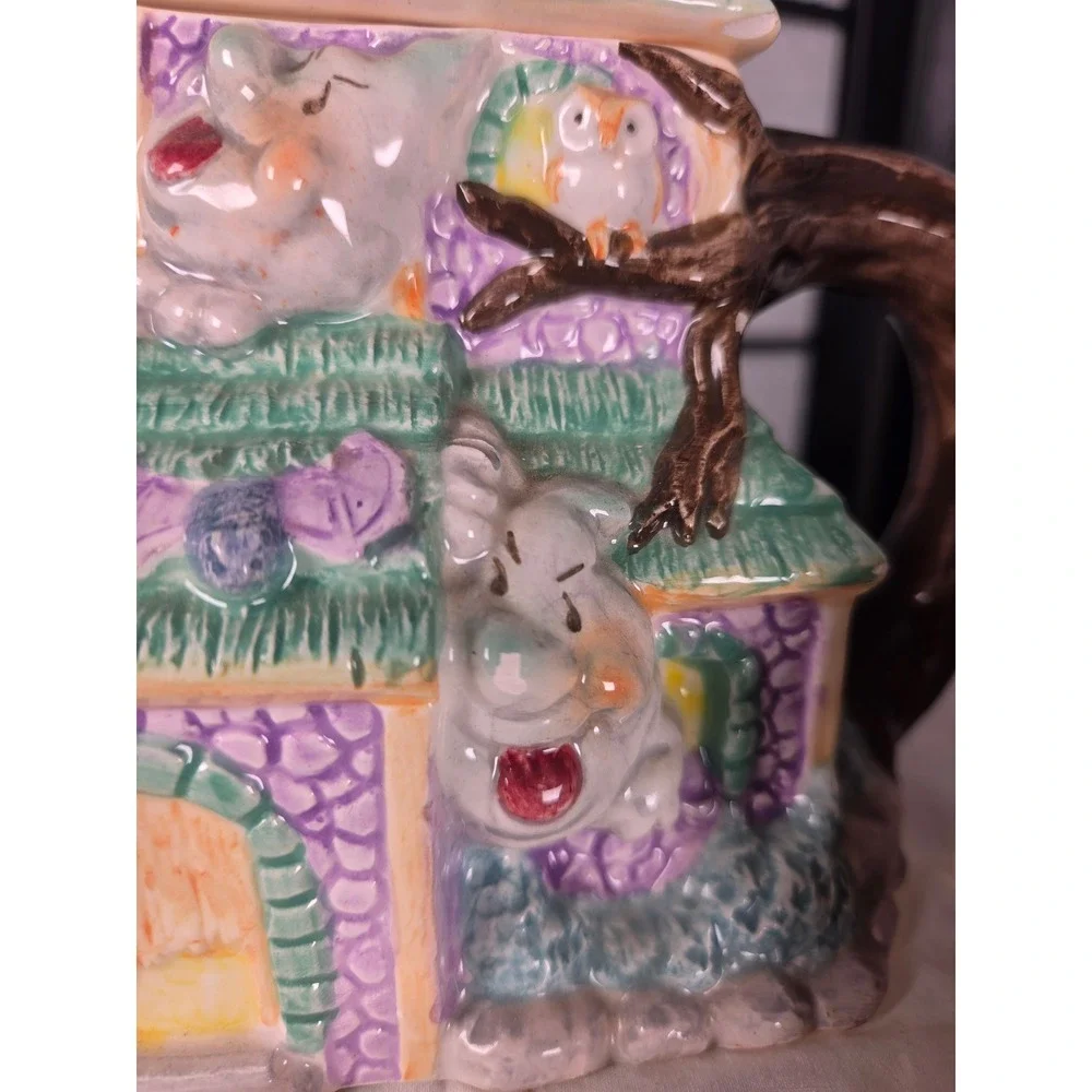 Vintage Halloween Haunted House Ceramic Teapot Sugar and Creamer Set Ghosts